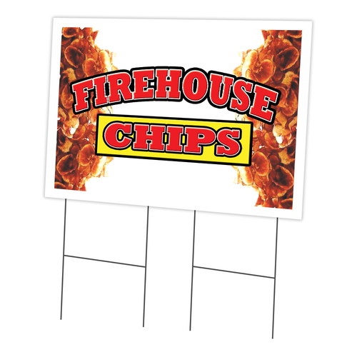 SignMission C-2436 Firehouse Chips 24 x 36 in. Firehouse Chips Yard Si