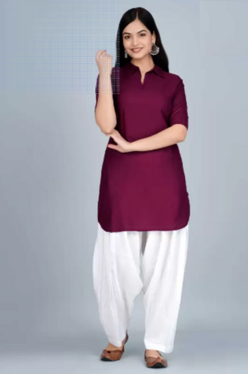 Women Viscose Rayon Shirt Patiala Set