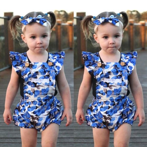 Newborn Baby Girls Flower Lace Backless Bodysuits