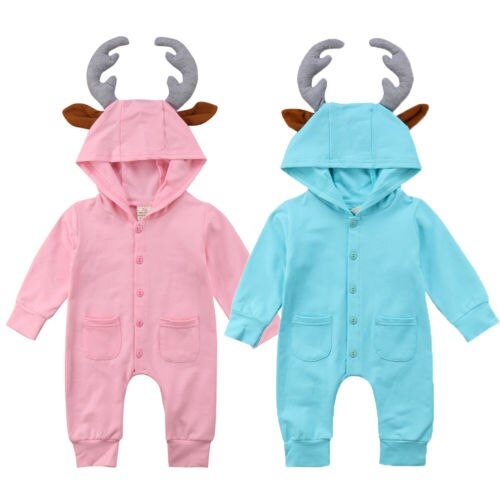 Newborn Baby Infant Boy Girl Romper Hooded