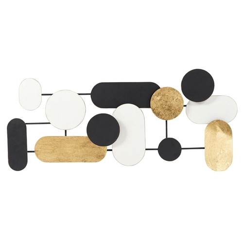 Wall Decoration DKD Home Decor Black Golden Metal White (115 x 5 x
