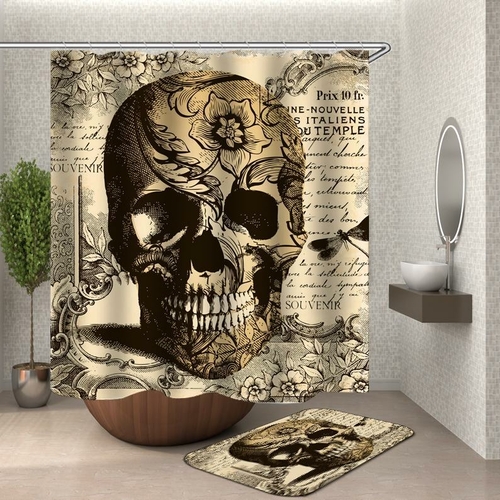 Vintage Skull Shower Curtain