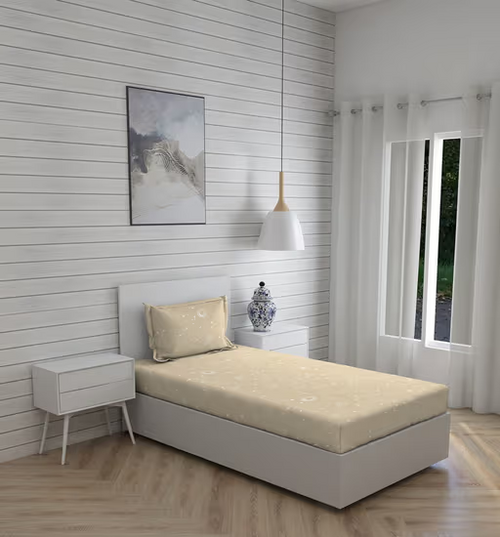 Cotton Rich 225 TC King Sized Double Bedsheet Set (Size-KING)