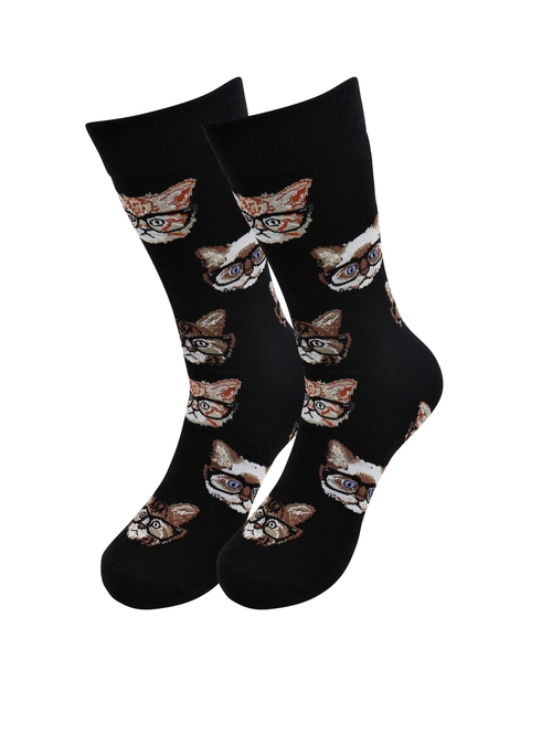  Casual Designer Trending Animal Socks - Cat - for Men and Women   
