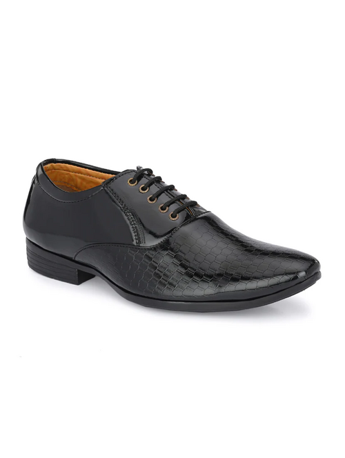 Black Patent Leather Laceup Oxfords