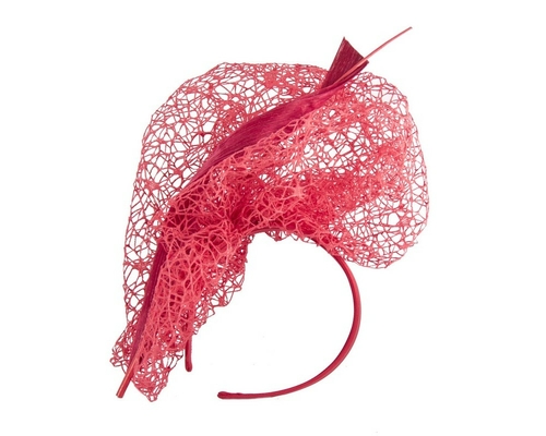 Bespoke red lace fascinator