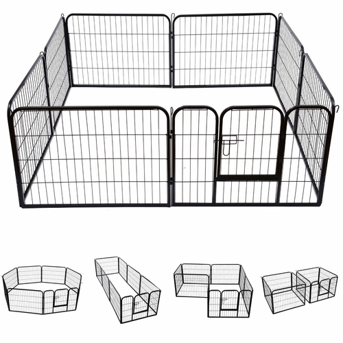 PawHut X Pen for Dogs 8 Panel Pet Playpen Heavy-Duty Iron