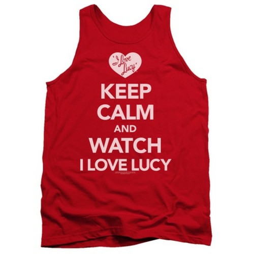 Trevco Lucy-Keep Calm And Watch Adult Tank Top- Red - XL