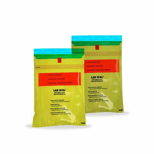 Pack of 1000 Tamper-Evident Specimen Bags, Green 6 x 10. Printed