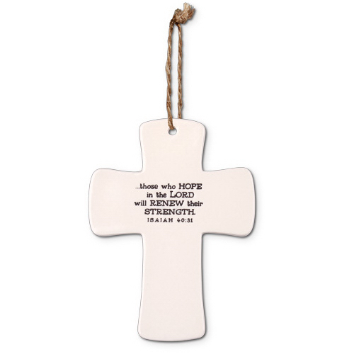 Lighthouse Christian Products 173137 Cross-Ceramic-Gods Promises-Stren