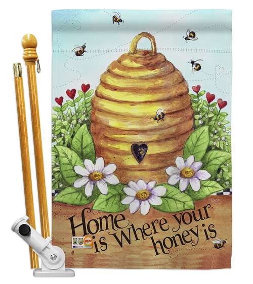 Breeze Decor BD-BG-HS-104083-IP-BO-D-US16-AL 28 x 40 in. Bee Hive Home