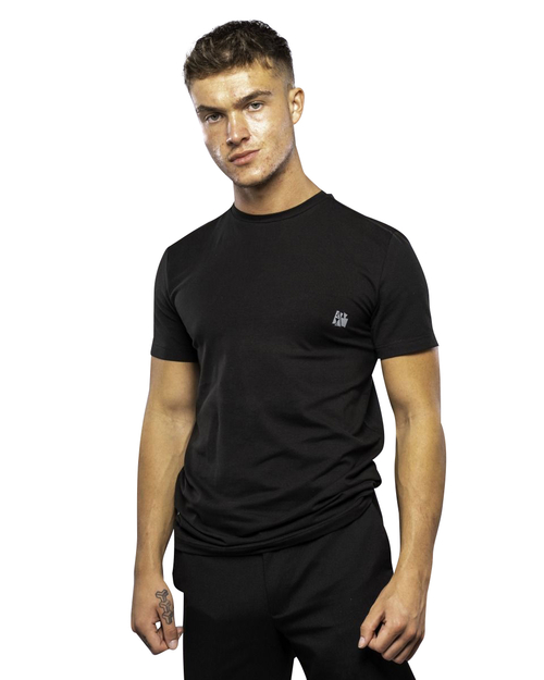 SIMEONE SHORT SLEEVED T-SHIRT WITH CREW NECKLINE BLACK