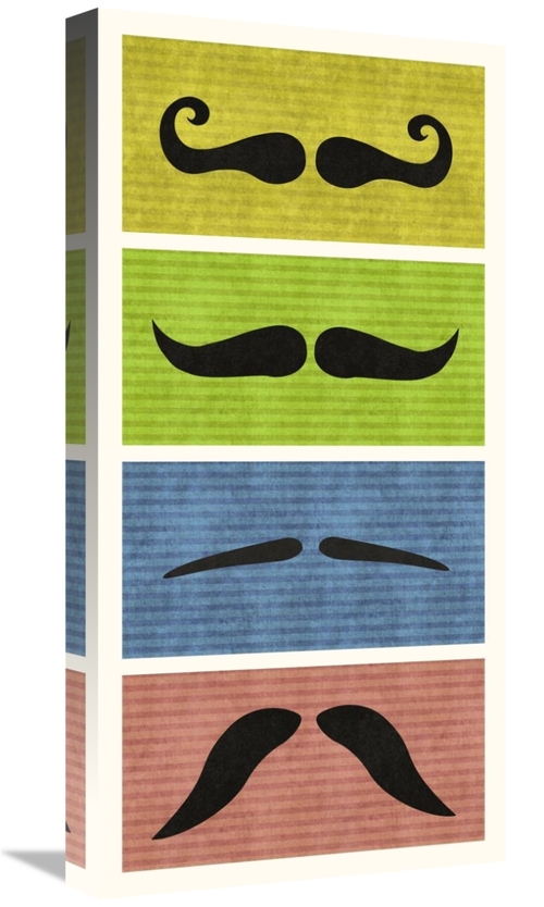 12 x 24 in. Mustache - Stacked Art Print - BG.Studio