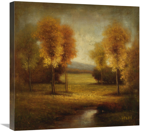 Global Gallery GCS-132515-2424-142 24 x 24 in. Light & Gold Stream Art