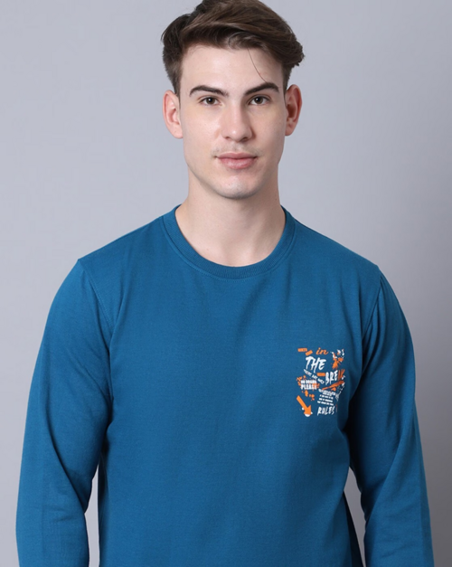 Crew-Neck Sweatshirt with Ribbed Hem