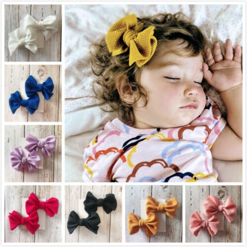 2Pcs/Sets Infant Kids Baby Girls Boys Solid Hair