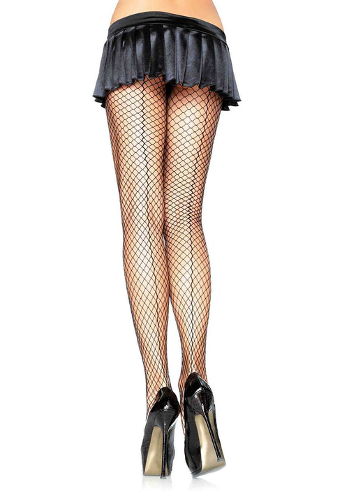 Spandex Industrial Net Backseam Pantyhose - One  Size - Black