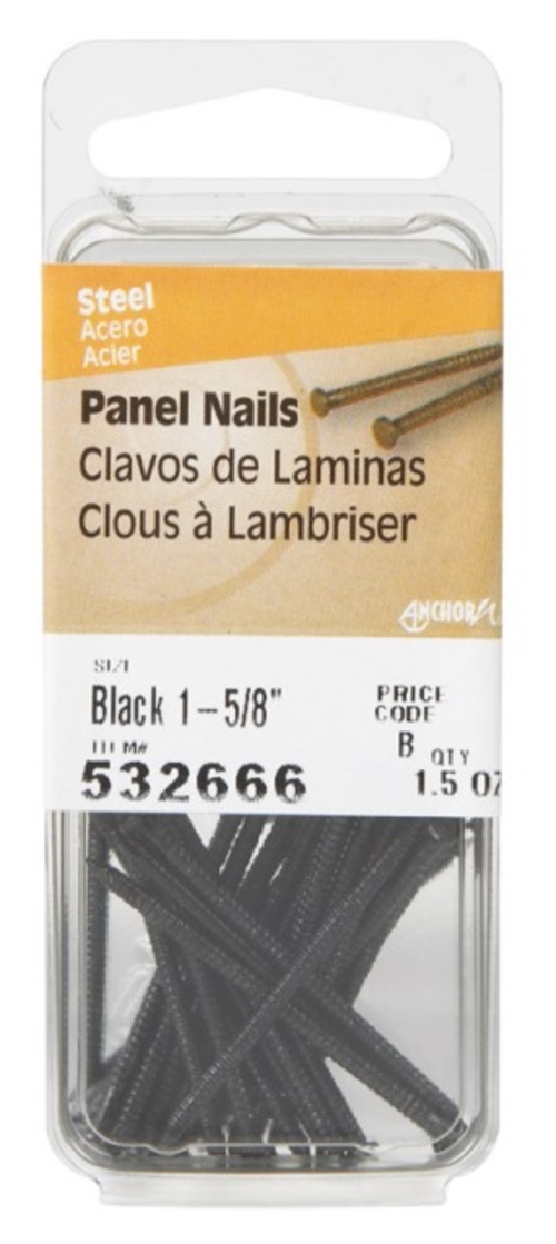 Hillman 532666 1.5 oz Panel Nails  Black - 1.625 in. - pack of 6