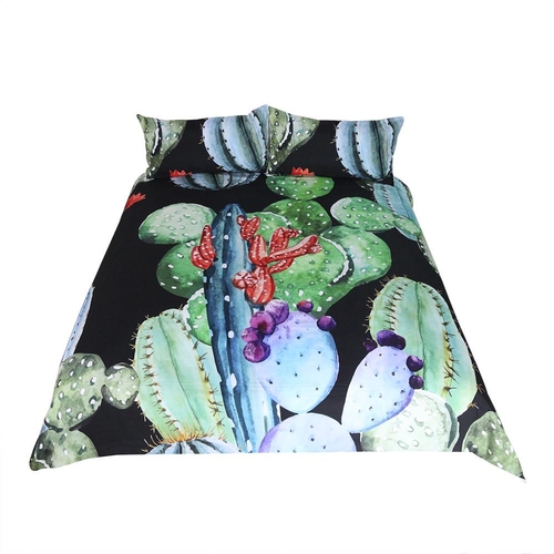 Cactus Bedding Set Green Plants Duvet Cover Set