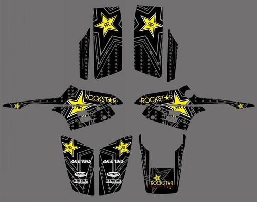 0332 Black Star New Style 3M ROCKSTAR DECALS