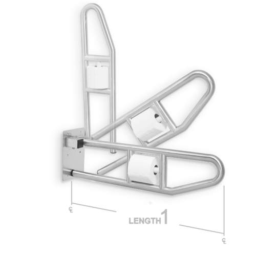 AJW UG120-W 29 Swing-Up- 1.25 In. Diameter Grab Bar With Toilet Tissue