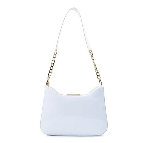Women White Sling Chain Bag