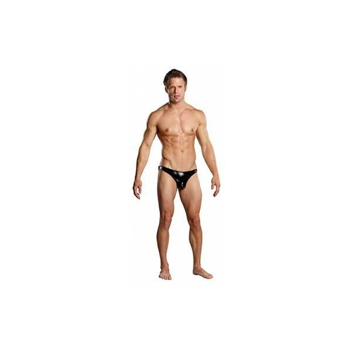 Male Power Jock Wet Look Black