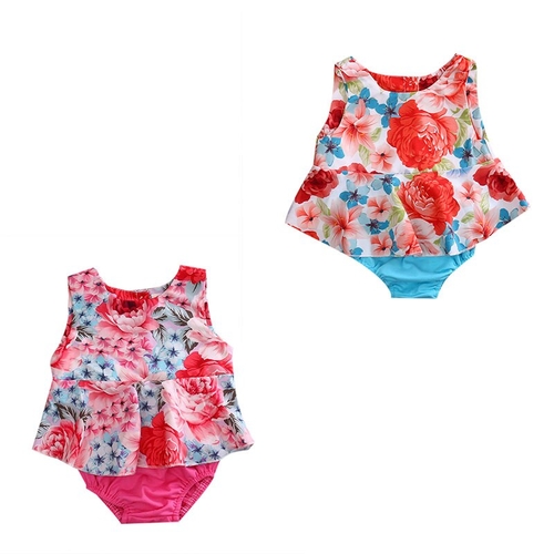 Toddler Infant Baby Girl Floral Ruffle Bodysuit