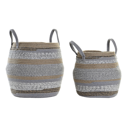 Basket set DKD Home Decor Cotton Jute (37 x 37 x 36 cm)