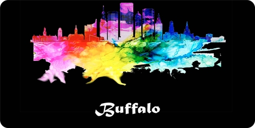 City Of Buffalo Ny License Plate Watercolor Art