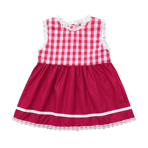 Summer Toddler Baby Girls Sleeveless Plaid