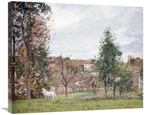 Global Gallery GCS-267019-30-142 30 in. Landscape with a White Horse A