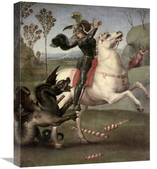 Global Gallery GCS-279534-22-142 22 in. St. George Fighting the Dragon