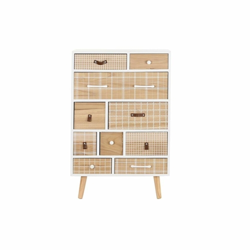 Chest of drawers DKD Home Decor White Natural Wood Paolownia wood 60 x