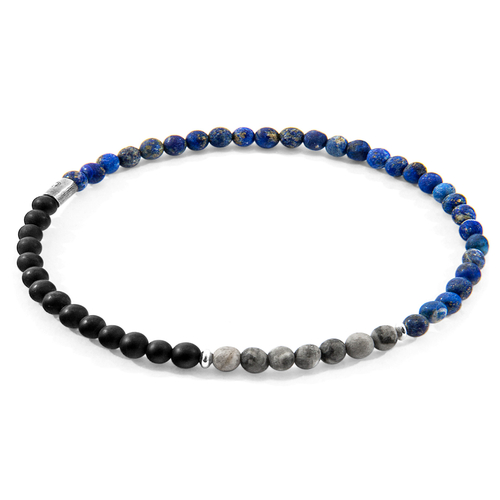 Sodalite, Onyx and Jasper Joshua Silver and Stone SKINNY Bracelet