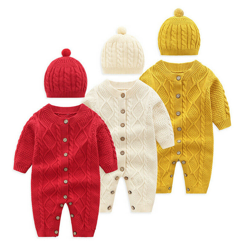 0 18M Kids Baby Boys Girls Warm Infant Romper Knit