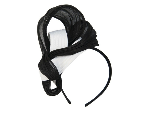 Fancy white & black racing fascinator