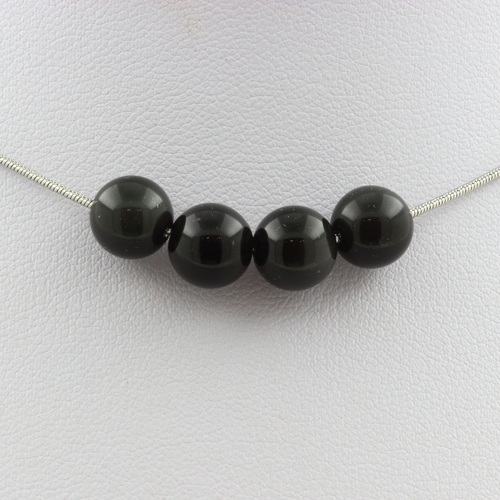 Black obsidian 8 mm 4 beads necklace