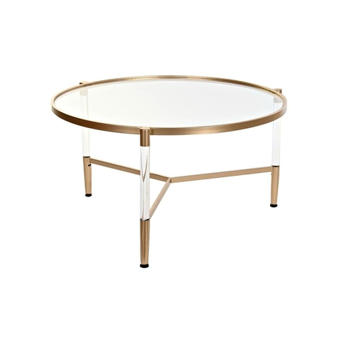 Centre Table DKD Home Decor Glamour Transparent Golden Acrylic Metal