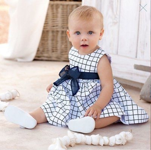 Newborn Baby Toddler Girls Summer Cute Cotton Blue