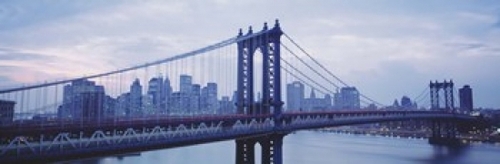 Panoramic Images PPI90246L Skyscrapers In A City  Manhattan Bridge  NY