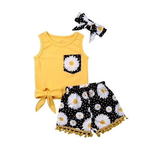 Toddler Kids Baby Girl Floral Clothes Vest Tops +