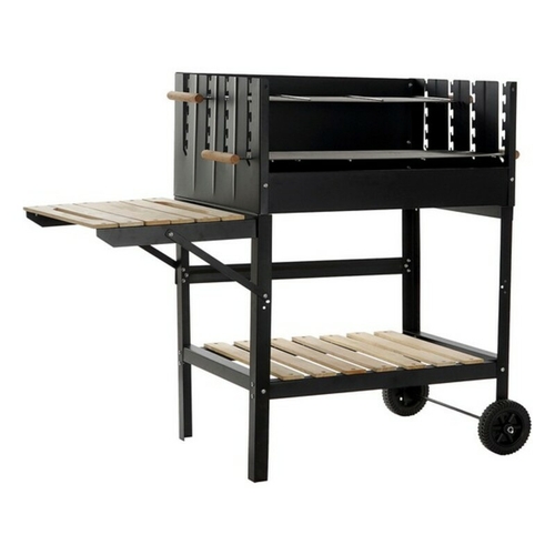 Coal Barbecue with Wheels DKD Home Decor Black Natural Metal Steel 113