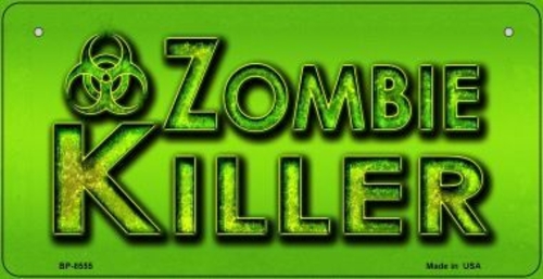 Smart Blonde BP-8555 3 x 6 in. Zombie Killer Novelty Metal Bicycle Pla