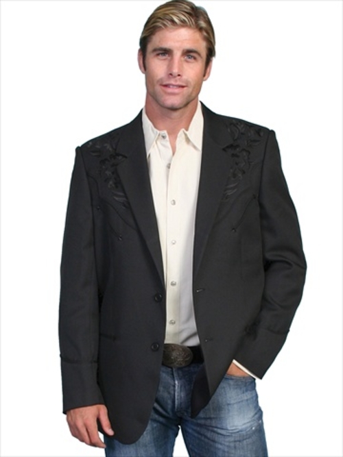 Mens Western Jacket - Black, 46