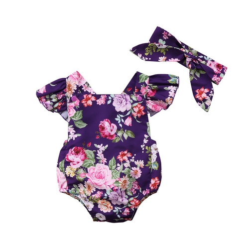 Summer Newborn Infant Baby Girls Floral