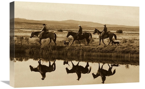 Global Gallery GCS-453701-1624-142 16 x 24 in. Cowboys & A Cowgirl Rid