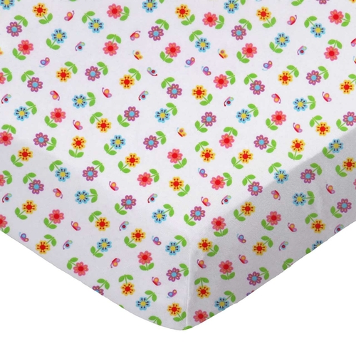 SheetWorld Fitted Crib Sheet - 100% Cotton Woven - Colorful Roses,