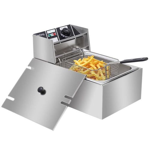 2500W 220-240V 6.3QT Stainless Steel Single Cylinder Electric Fryer