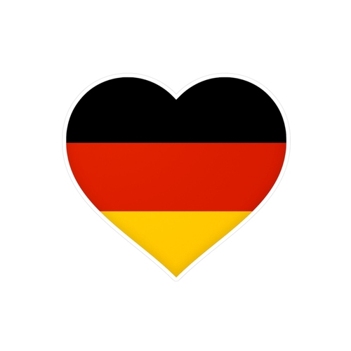 Autocollant en coeur Drapeau de l'Allemagne en plusieurs tailles